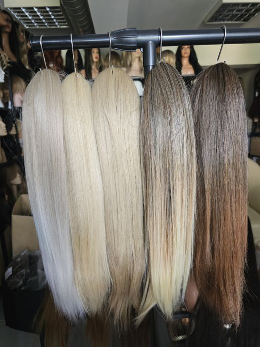 Kucyk kitka proste włosy 55 cm blond ombre