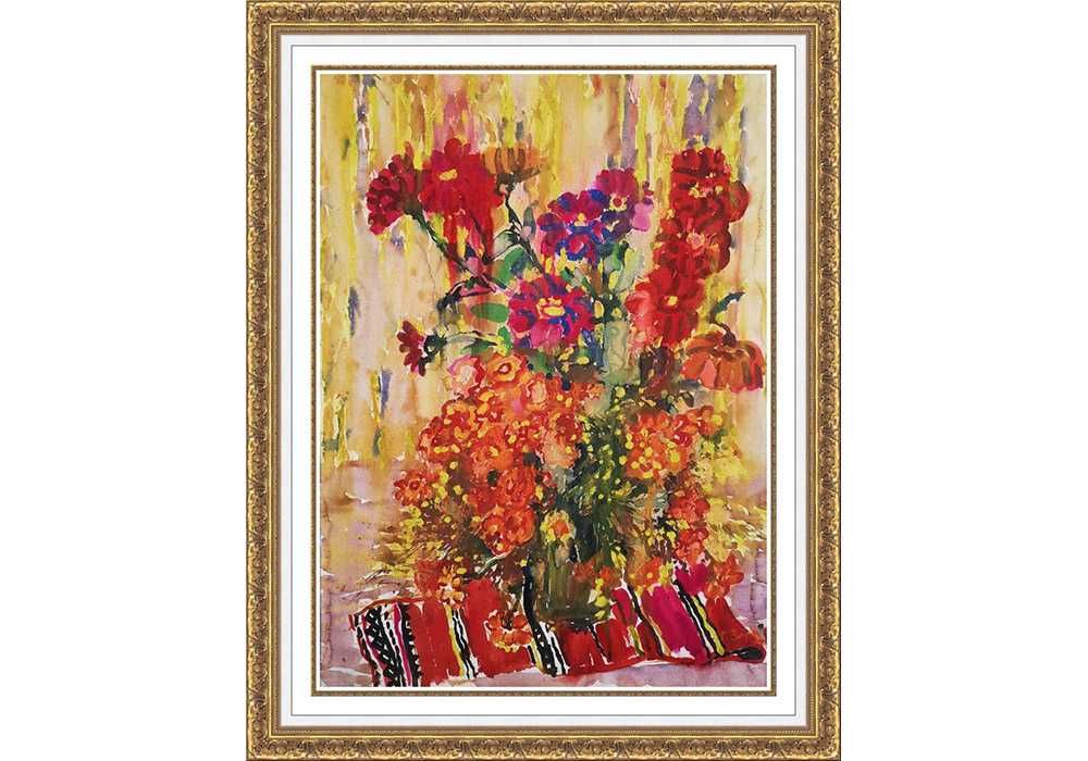 Зоря Галина (1915-2002). Квіти чорнобривці. 1975 р. 75*55 см Цветы