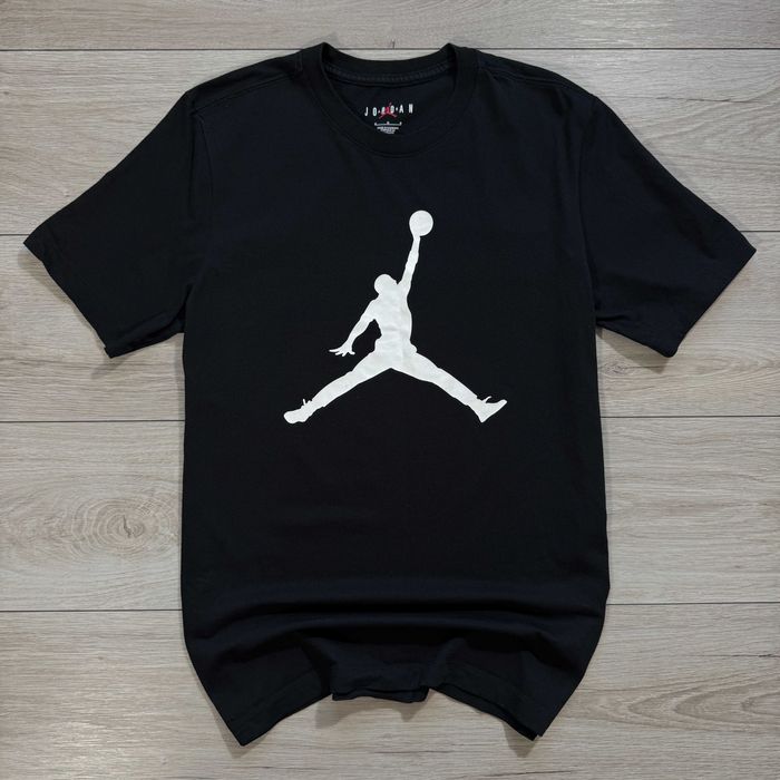 Чорна Якісна Футболка Джордан Jordan Black Jumpman, M, Оригінал