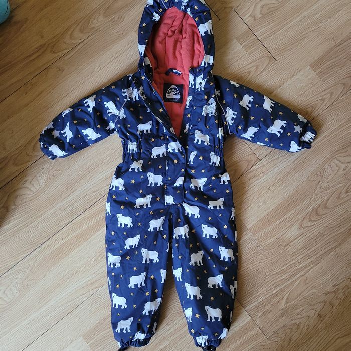 Комбінезон ромпер Frugi з ведмедиками (унісекс), розмір 86-92 см (1-2 роки)