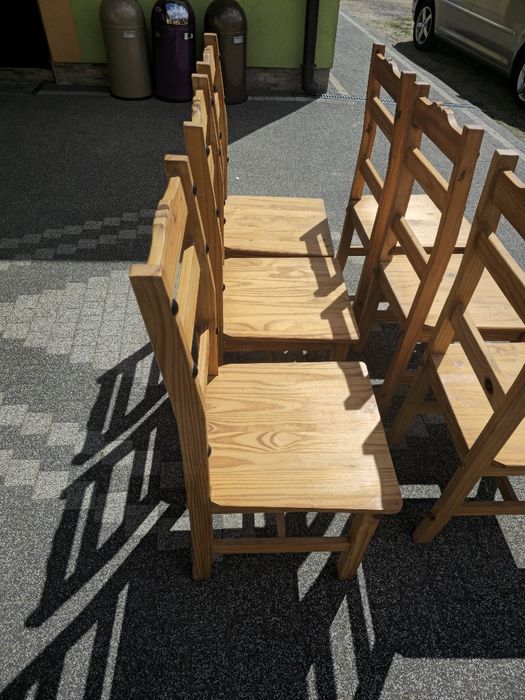 6 krzeseł sosnowe masywne