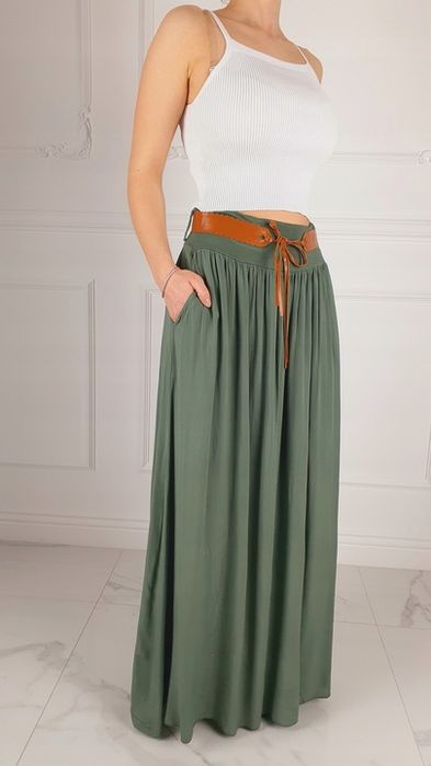 Zwiewna Długa Spódnica Maxi Do Kostek Boho Damska