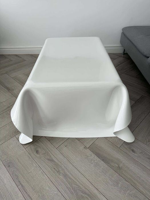 Stolik kawowy pleksiglas IPLEX Design włoski design / designerski biały stolik opadający obrus