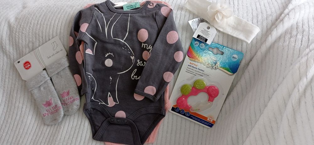 Nowy komplet niemowlęcy dziewczęcy na baby shower, prezent
