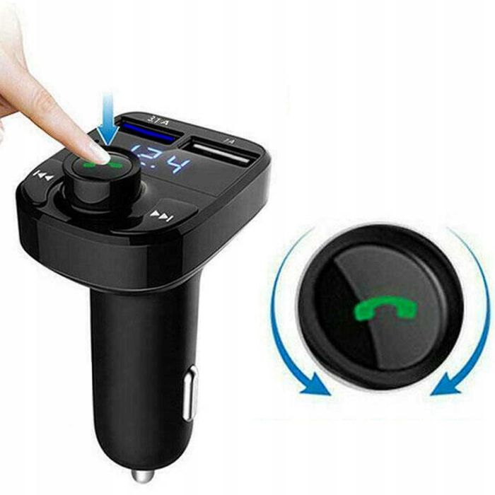 transmiter BLUETOOTH FM MP3 SD ŁADOWARKA 2xUSB nowy ładowarka samochod