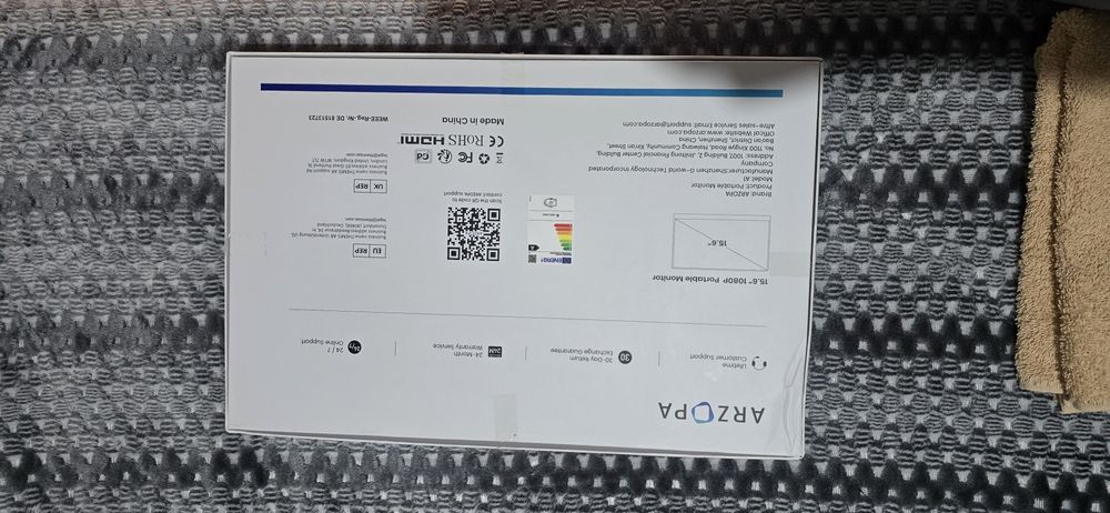 Monitor Portátil ARZOPA 15,6" FHD - ecrã IPS ultrafino com suporte