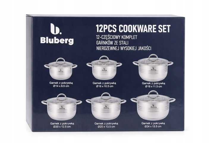Zestaw garnków na indukcja gaz garnki ze stali nierdzewnej ZESTAW 12