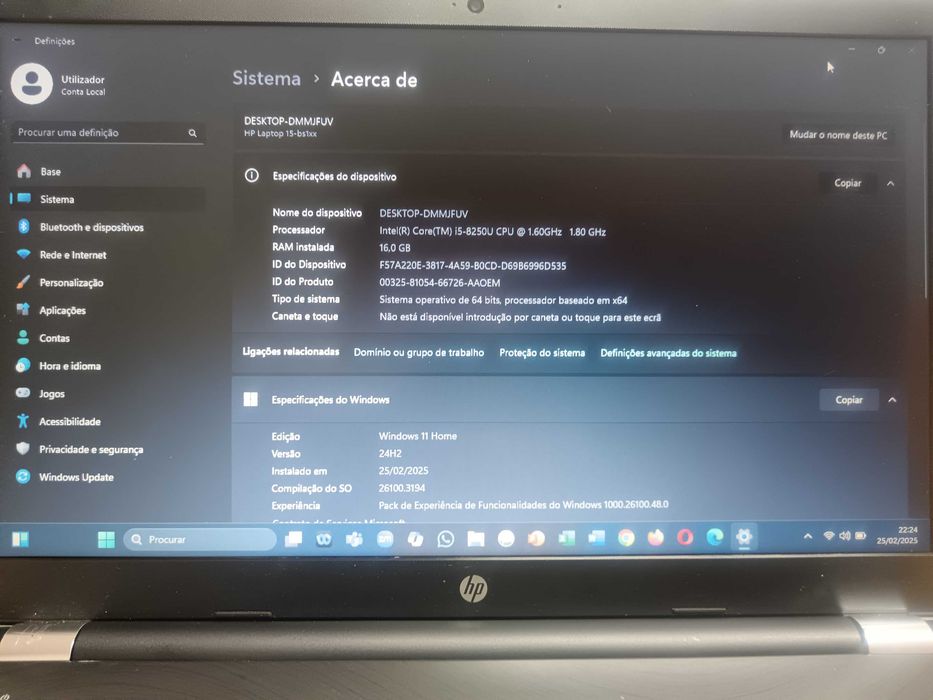 HP 15-bs109np em bom estado para venda.