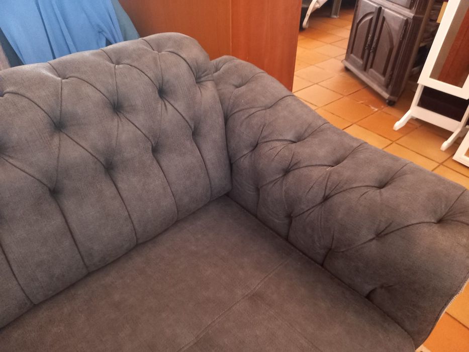 SOFA CAMA TECIDO CINZA