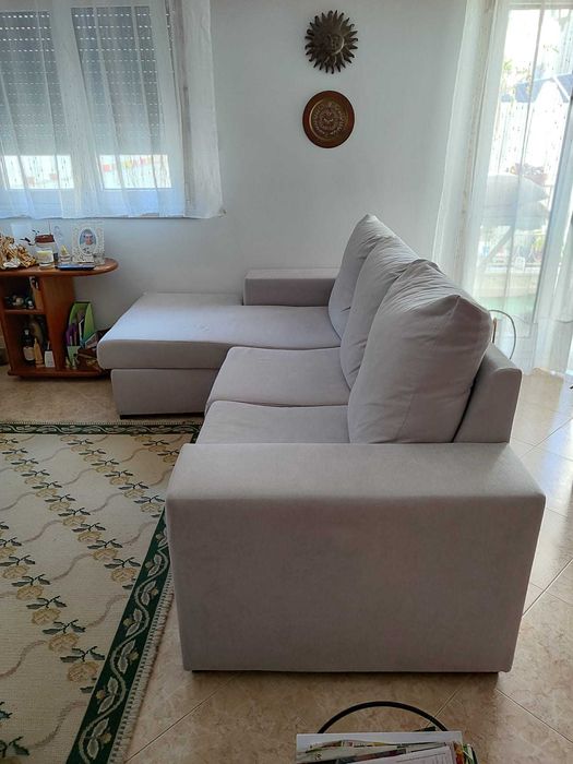 Sofá de 3 lugares com chaise longe reversível em óptimo estado