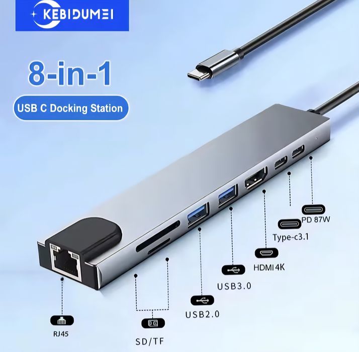 Adapatador | HUB | USB C | 8 em 1 |