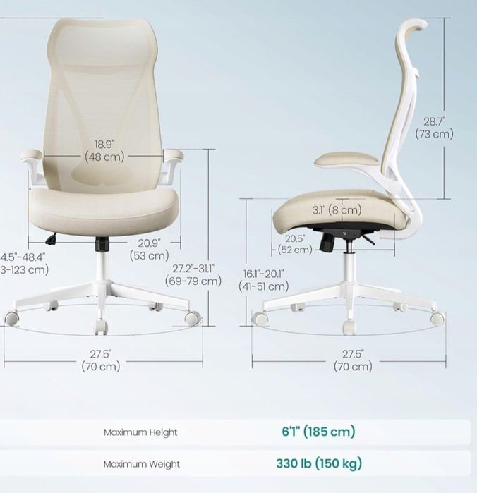 Singmucs  fotel  biurowy ergonomiczne  oparcie  waga do 150kg