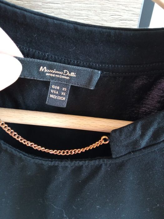 Czarny bawełniany longslave Massimo Dutti xs