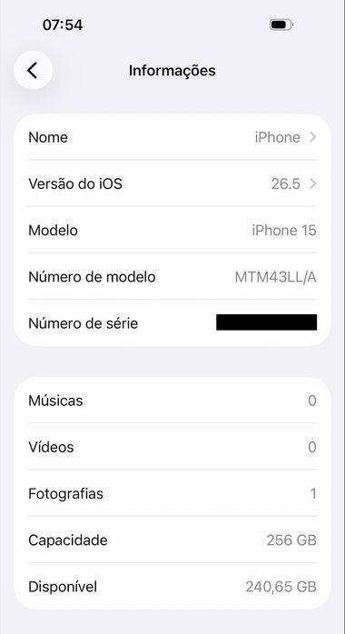 iPhone 15 Preto, 256GB
