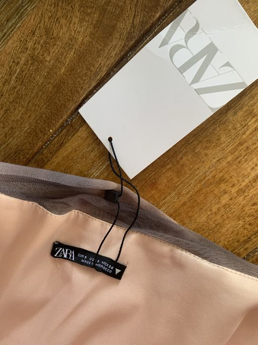 Zara nowa krótka tiulowa/ siateczkowa sukienka ombre S