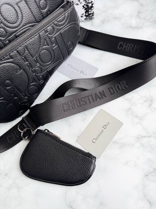 Чоловіча сумка Christian Dior Trio Saddle, мужская сумка диор, шкіра
