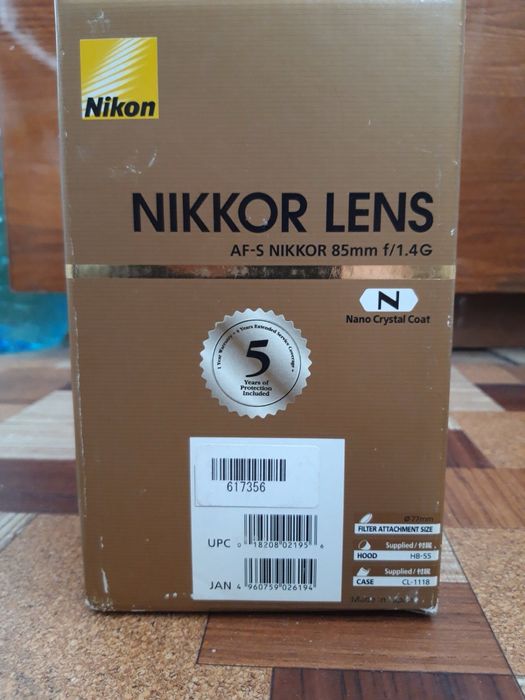 Обьектив Nikon 85ммf/1,4G AF-S Nikkor Светофильт