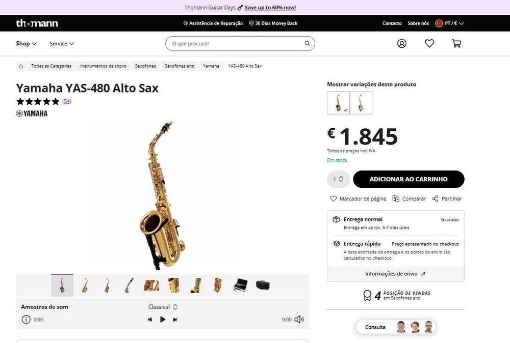 Saxofone Alto Yamaha YAS-32 Japão