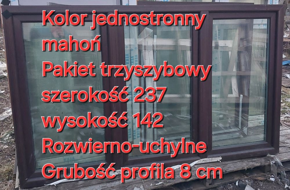 Okno Mahoń 237x142 3 szyby -30%