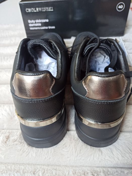 Buty Cholewiński czarne skóra roz. 40