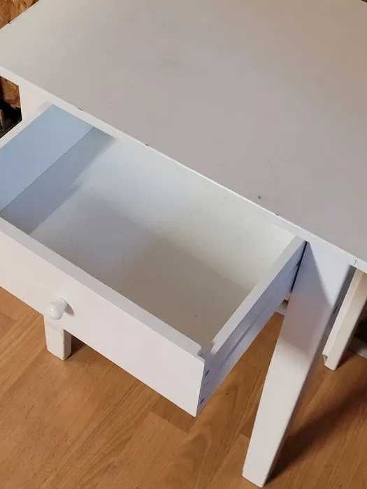 Konsolka biała z szufladą stolik nocny
