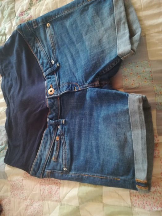 Spodenki ciążowe 40 H&M jeans niebieskie
