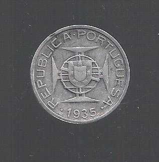 MOÇAMBIQUE EX-COLONIA  5$00 ESCUDOS  1935     PRATA