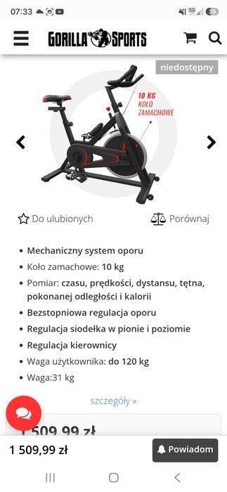 Rowerek spiningowy Physionics