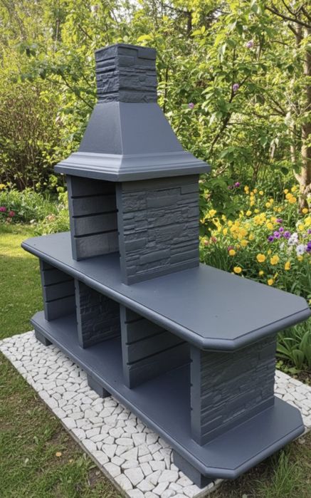 Solidny grill betonowy - nowoczesny design, trwała konstrukcja