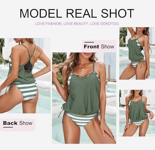 Nowy strój kąpielowy / kostium/ koszulka /majtki/ tankini !L! !4131!