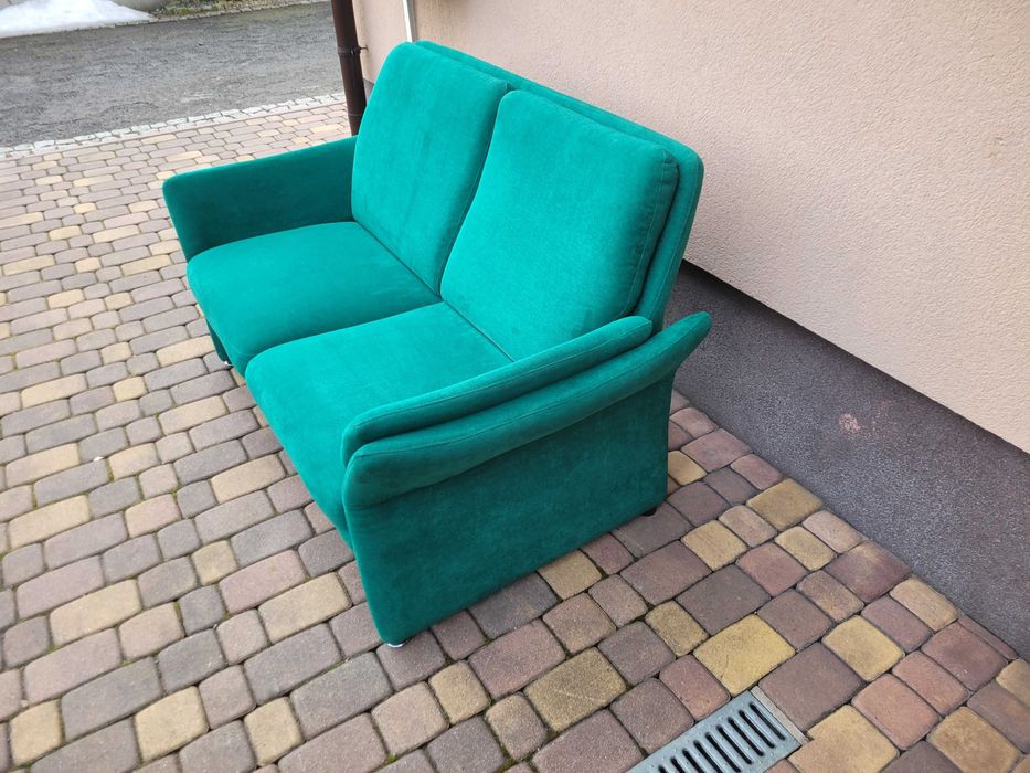 Sofa Z Funkcją Relax Zielona Możliwy Transport