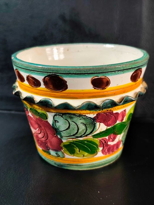 Ceramiczna Doniczka Ręcznie Malowana Włoska