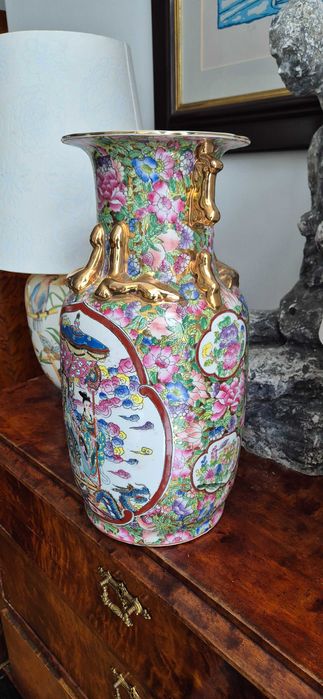 Chiński wazon z porcelany w stylu Famille Rose lub Rose Canton antyk