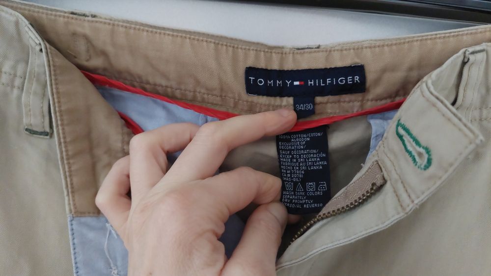 Beżowe spodnie bawełniane Tommy Hilfiger