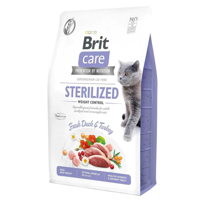 Brit Care Cat Grain Free Sterilized Weight Control  7 кг качка,індичка