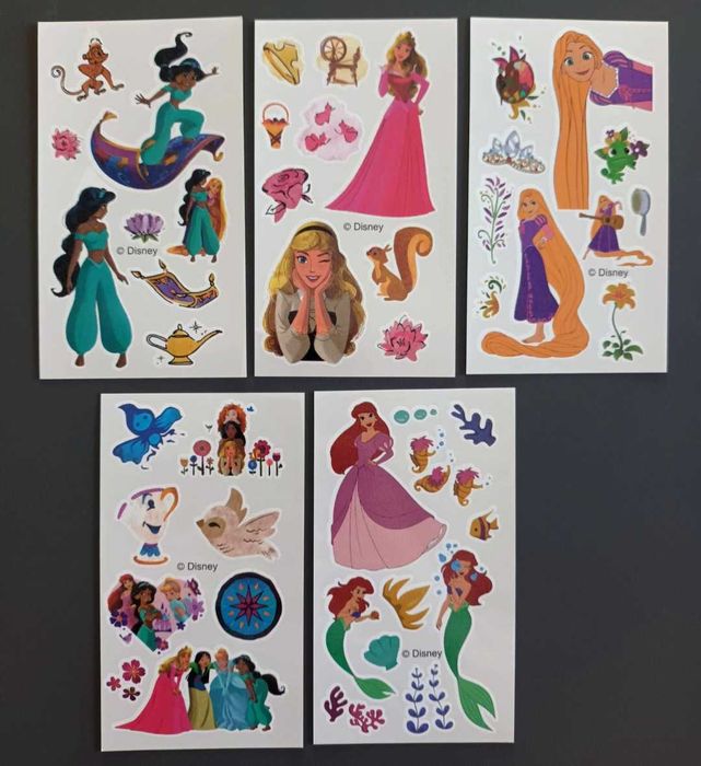 Tatuaże tymczasowe Jasmina Roszpunka Ariel 5 arkuszy