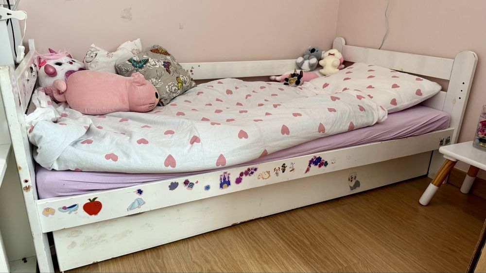 Łóżko dziecięce 160 × 80 cm z szufladą + opcjonalnie materac