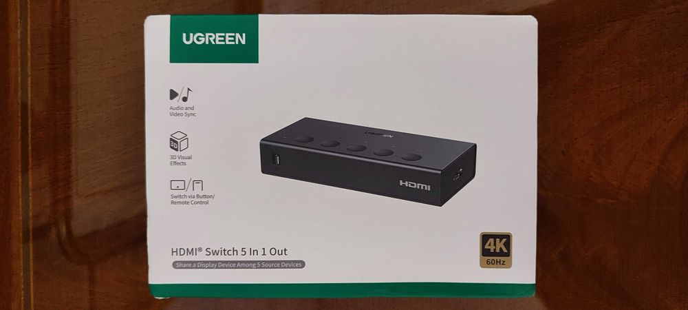 UGREEN HDMI Switch 5 em 1  - 4K @ 60Hz