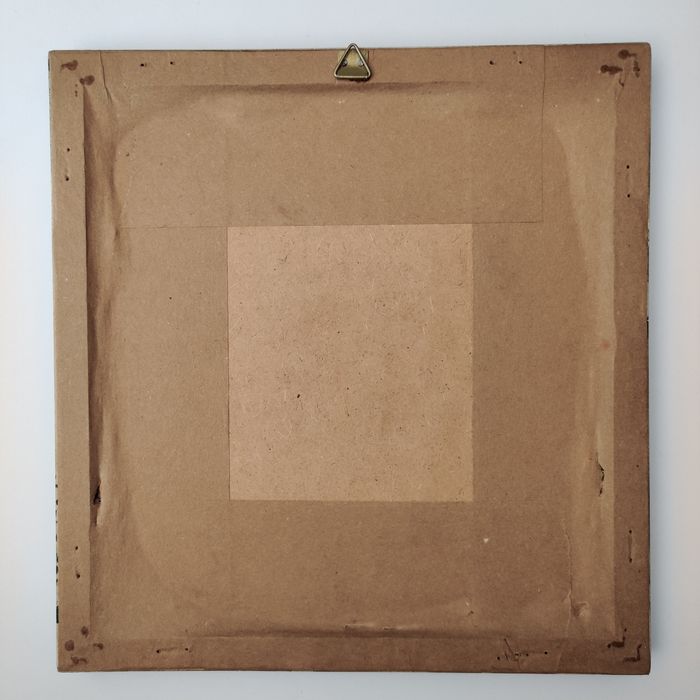 Quadro emoldurado com bordado ponto de cruz