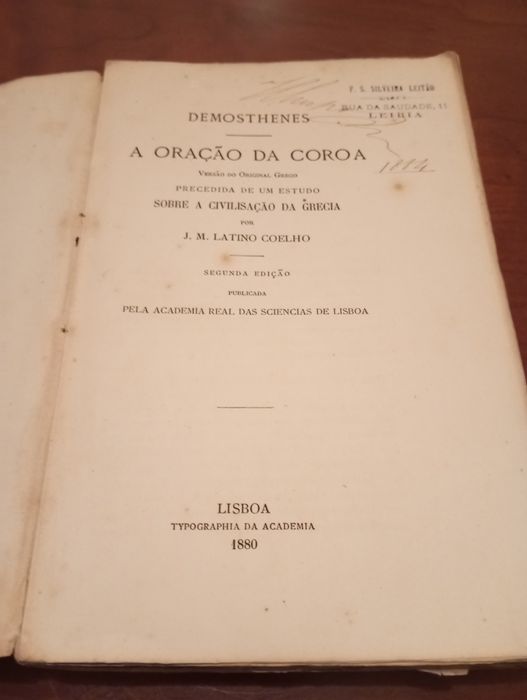 Demosthenes - A Oração da Coroa (2.ª edição, 1880)