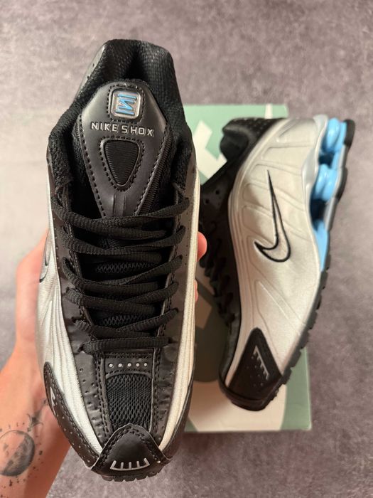 ‼️Кросівки Nike Shox R4 Light Grey Blue Black