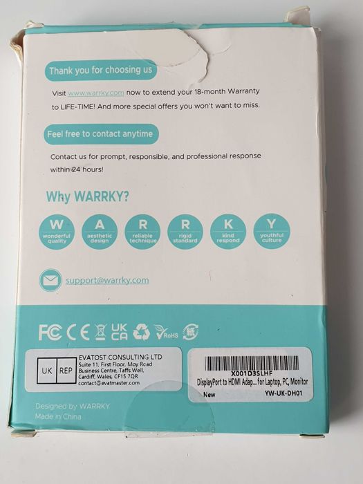 адаптер Displayport to HDMI 4K WARRKY   yw-uk-dh01