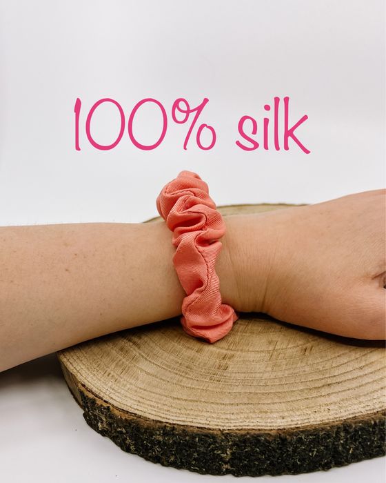 Jedwabna gumka do włosów scrunchies 100% jedwabiu