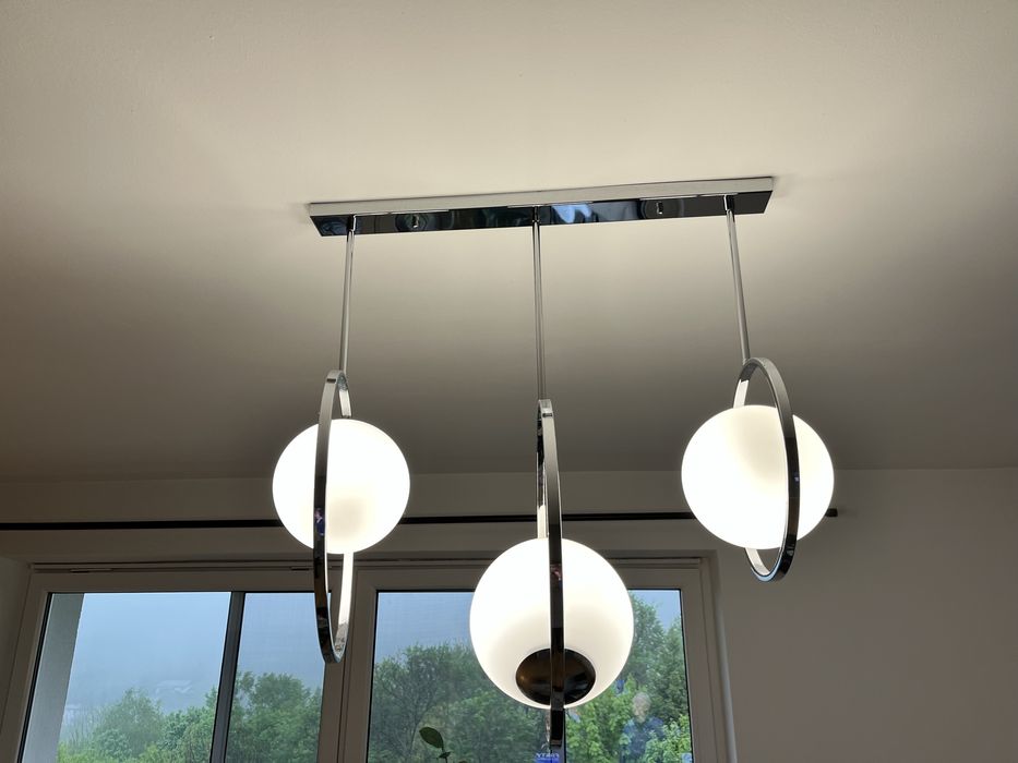 Mcodo Bella 3 – lampa sufitowa chrom, szkło, 3 kule, 70 cm