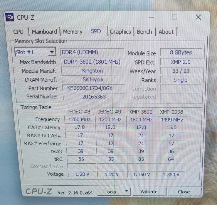 Оперативна памʼять Kingston FURY Beast DDR4 16GB (2×8GB) 3600 MHz CL17