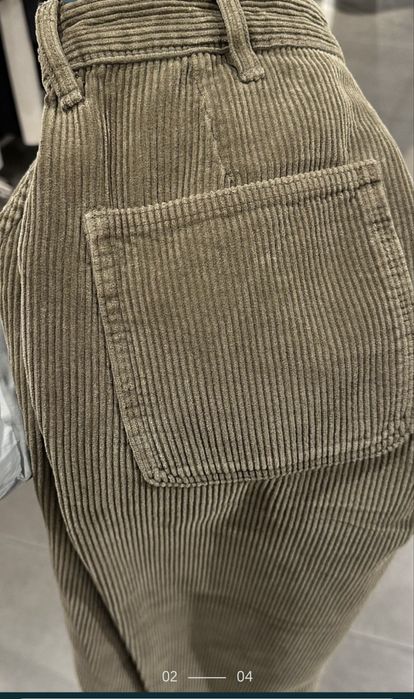 Штаны мужские  вельветоввые Zara carrot fit 42 32