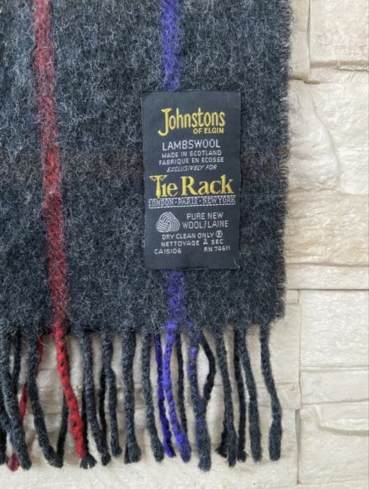 Шарф брендовий дорогий Шотландія чорний the rack Johnston of Elgin