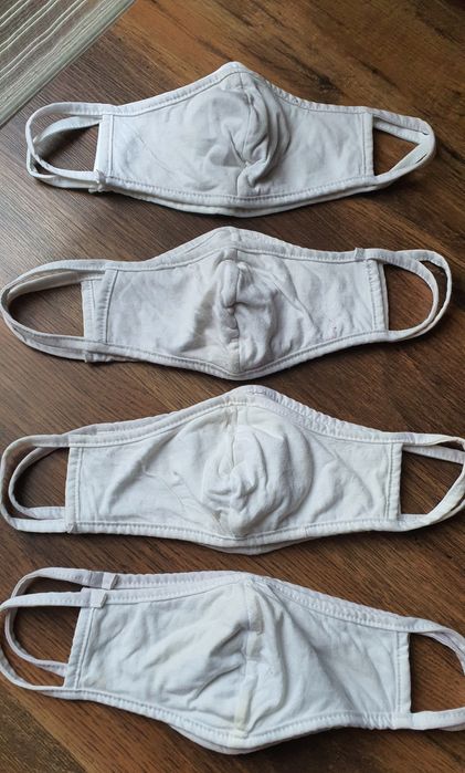 Maseczki białe  bawełniane, 8 sztuk