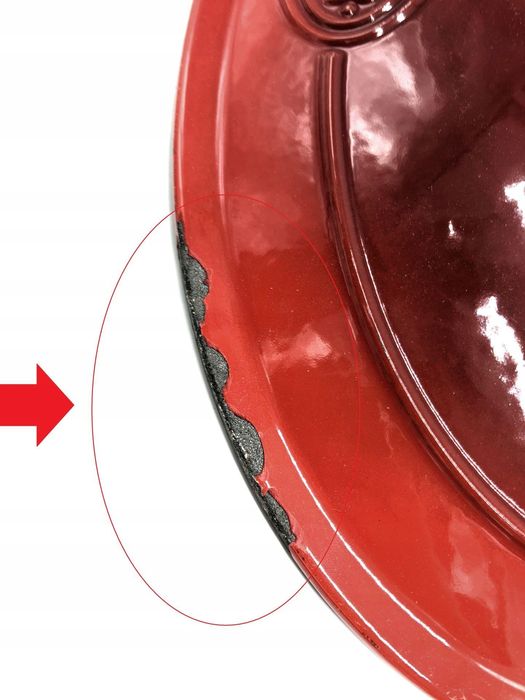 Sitram Owalny Żeliwny Garnek z Pokrywką 6.5L, Czerwony, 33x25x13,5 cm