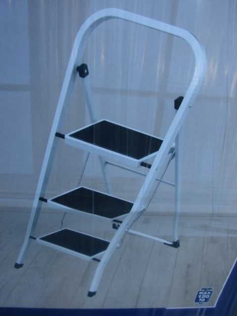 Drabina 3-Stopniowa Mocna 120 kg Szerokie Schody  !